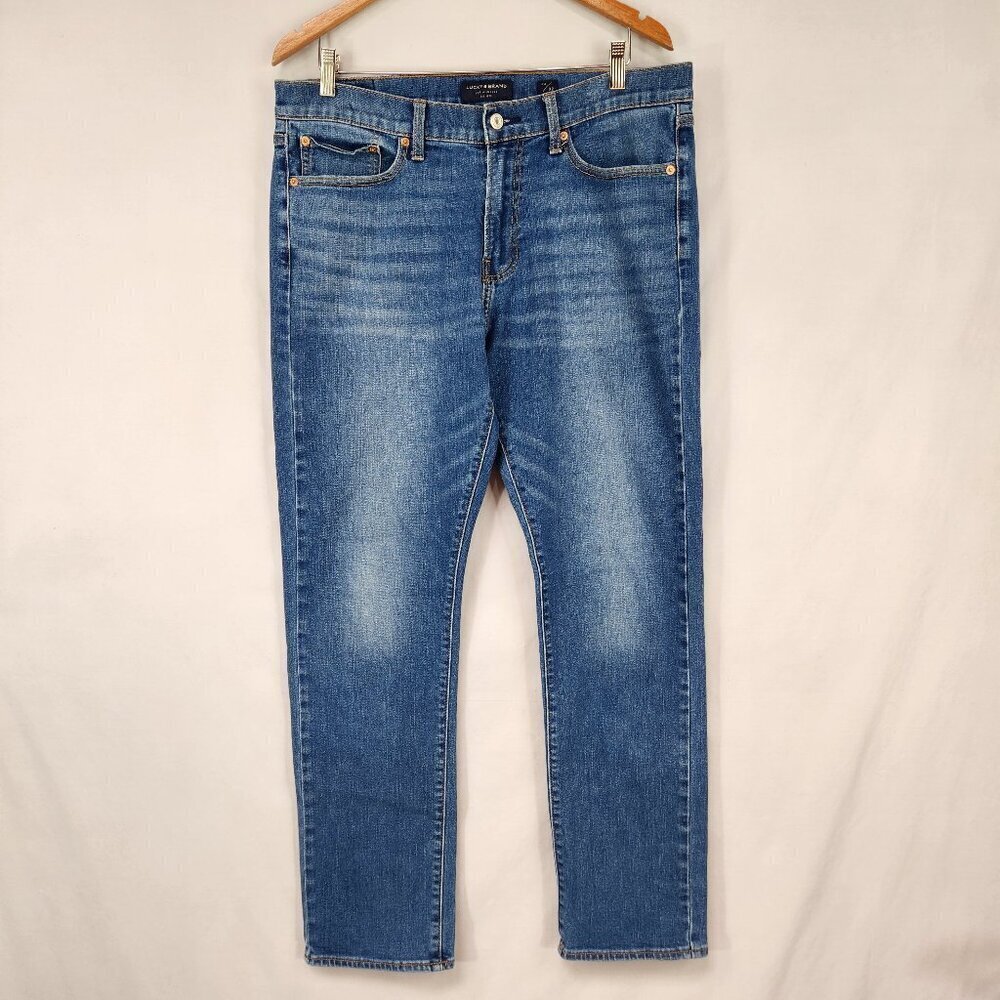 Lucky Brand 410 Athletic Slim Denim Jeans Men's 34/32 Actual 36/31 Distressed